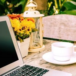 laptop and tea